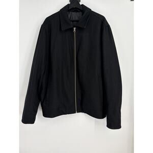 Gap Wool Harrington Jacket Men’s XL Black Y2K Minimalist Workwear Preppy